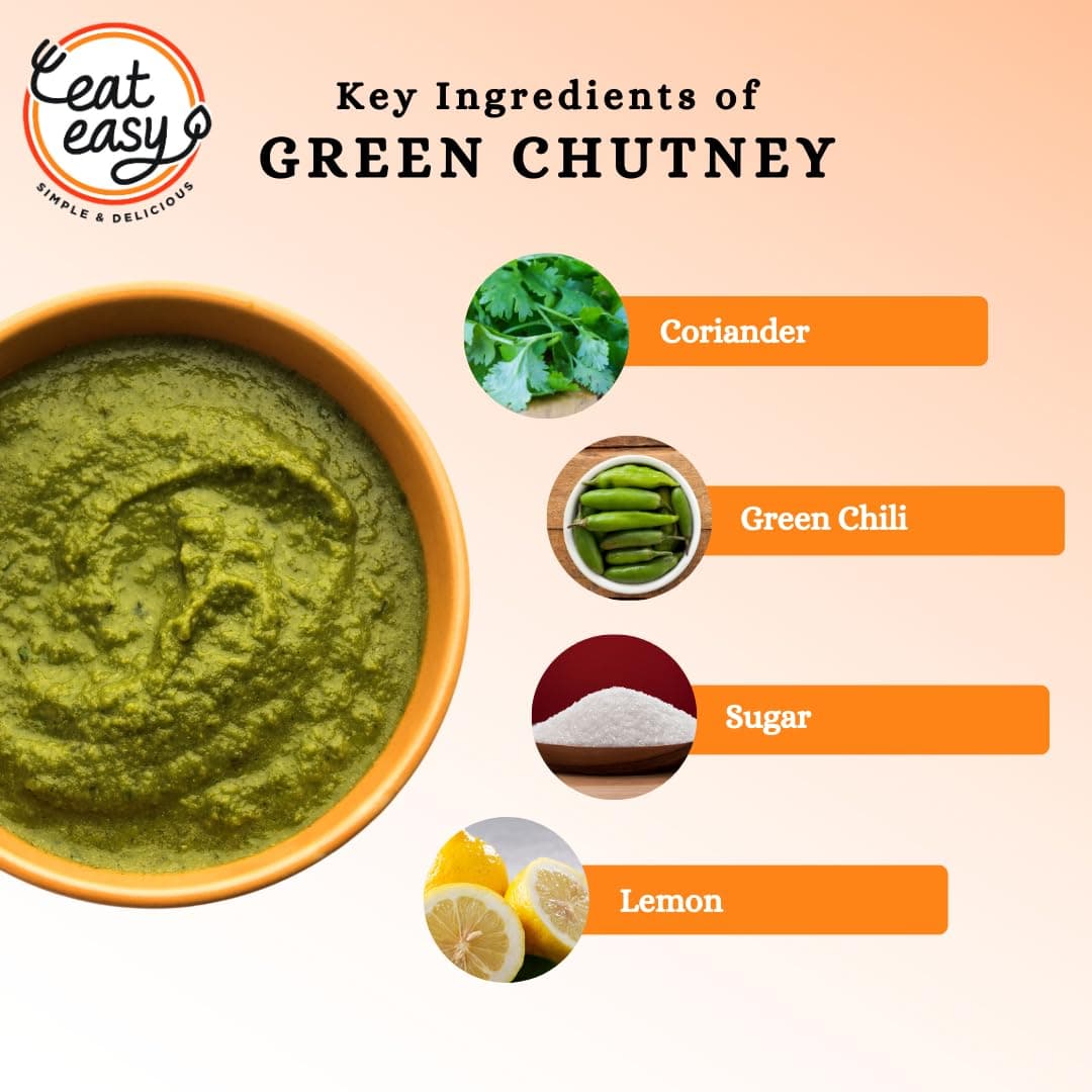 Eat Easy Ready To Eat Coriander Green Chutney- 50gm (Pack of 2) I No Grinding, Just Add Water and Cook I Tangy & Flavorful, Freeze Dehydrated Fresh Green Dhaniya Chutni Pairs well with Parathas, Sandwiches, Kebab's, Chaats & Snacks I Supports Digestion — image 5