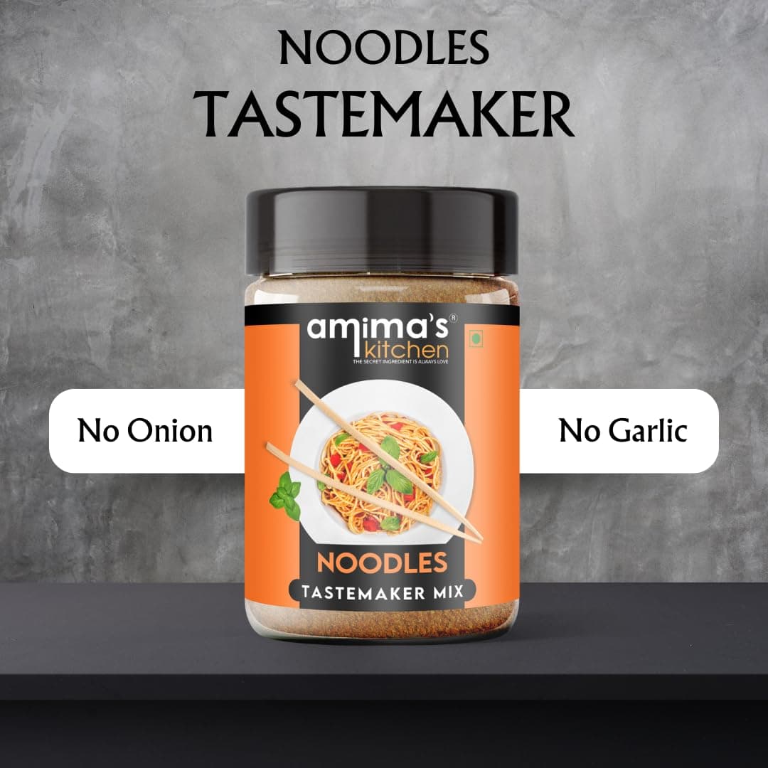 Amima's Kitchen Combo Of Classic Pasta Spice Mix & Noodles Tastemaker Jain Spice Mix (No Onion No Garlic) – 100 Grams (Pack of 2) | Blended Spice Mix | Pure & Hygiene | For Healthy Cooking | No Synthetic Flavour & Color — image 8