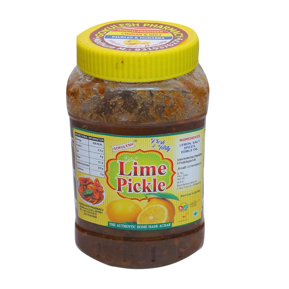 GOKULESH Lime Pickle 500gm without Onion/Garlic pickle| Nimbu ka achar| Home Made Dry and Less Oil Pickle Made With Love No Artificial Colors Added| pack of 500gm — image 2