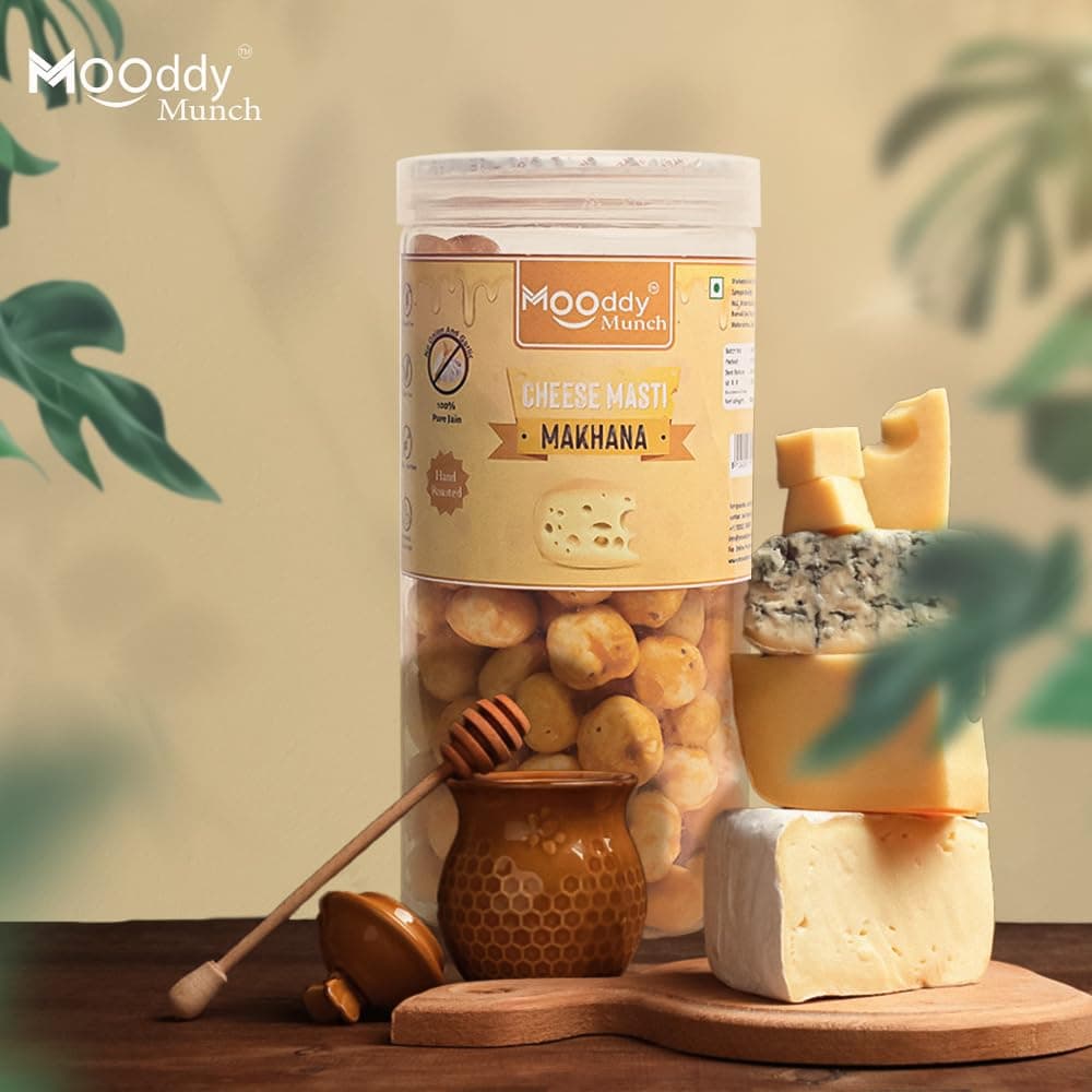 MOODDY MUNCH (Noodles, Cheese Masti, Himalayan Salt) Combo of Roasted Makhana Fox Nuts Lotus Seeds | Jain Flavour| Healthy Snacks | Zero Trans Fat | Zero cholesterol | (Pack of 3, Total 210 gm) — image 3