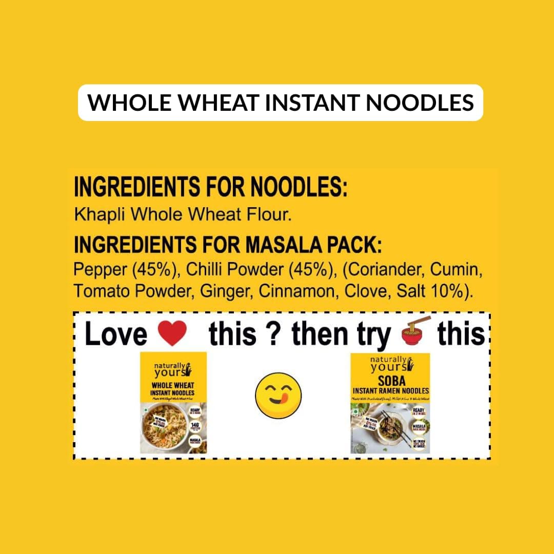 Naturally Yours Instant Noodles Combo | Khapli Whole Wheat & Multi Millet Variety Pack | Maida Free, High Protein & Fiber | Steam Dried, Non Fried | No Onion No Garlic, Jain Friendly | 175g x 6 Pack — image 4