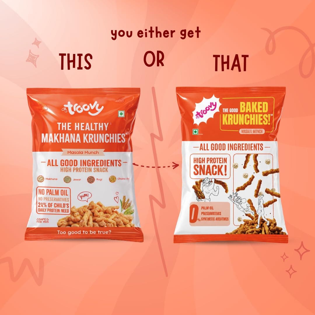 Troovy Krunchies Masala Munch | Made with Millets | No Palm Oil (70g,Pack of 3) — image 4