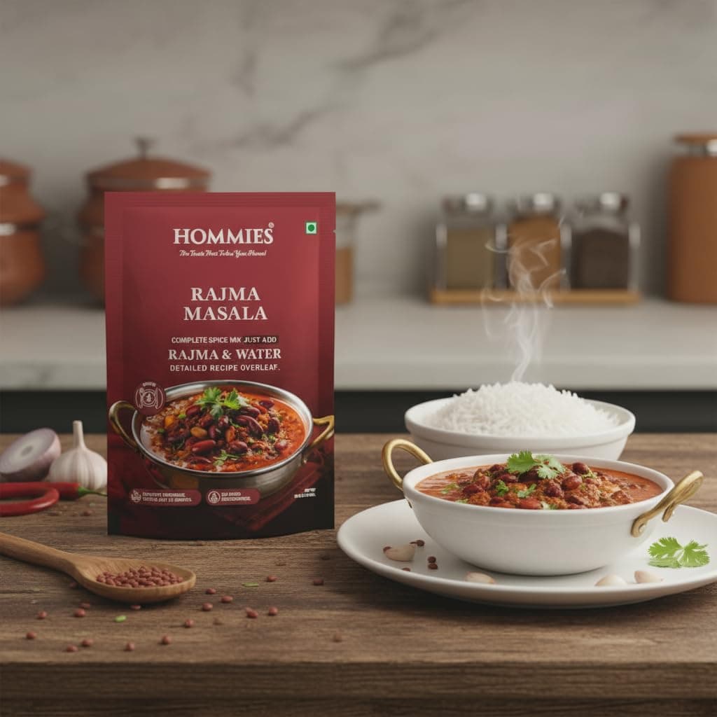 Hommies Rajma Masala Curry Spice Mix | Ready to Cook in 15 Mins | Just Add Rajma & Water | Authentic Punjabi Curry Masala | Serves 4 | Bold & Flavorful Taste | No Preservatives | Pack of 4 (200g, 50g Each) — image 6