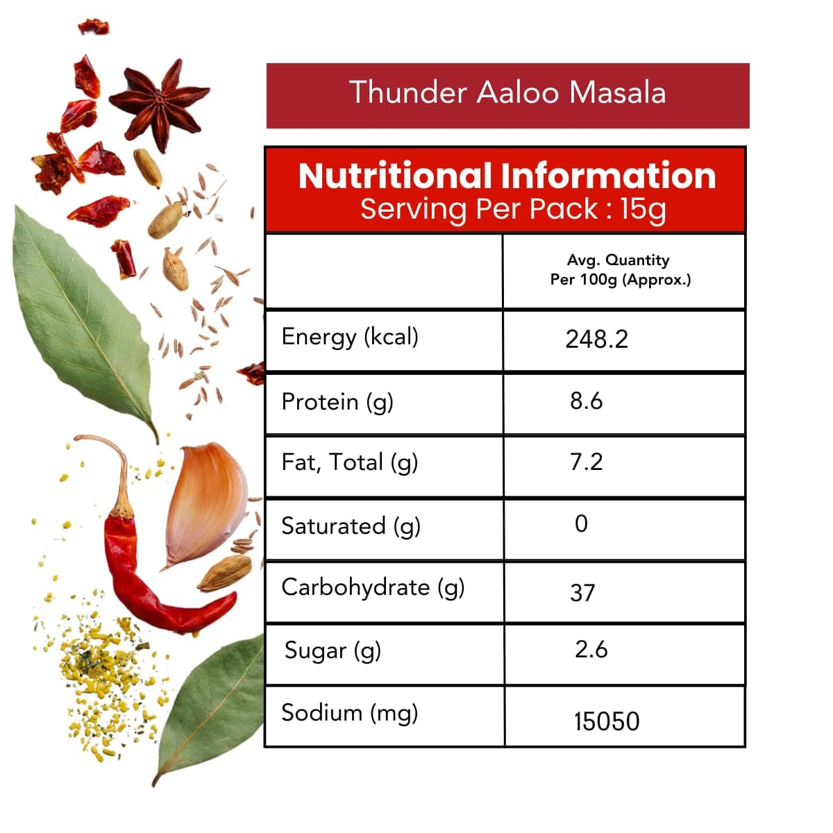Thunder Aaloo Masala 10g Sachet, Complete Recipe Spice Mix For Achari Aloo/Dry Potato Sabzi, No Onion No Garlic, Balanced Spices, Pack of 12 — image 5