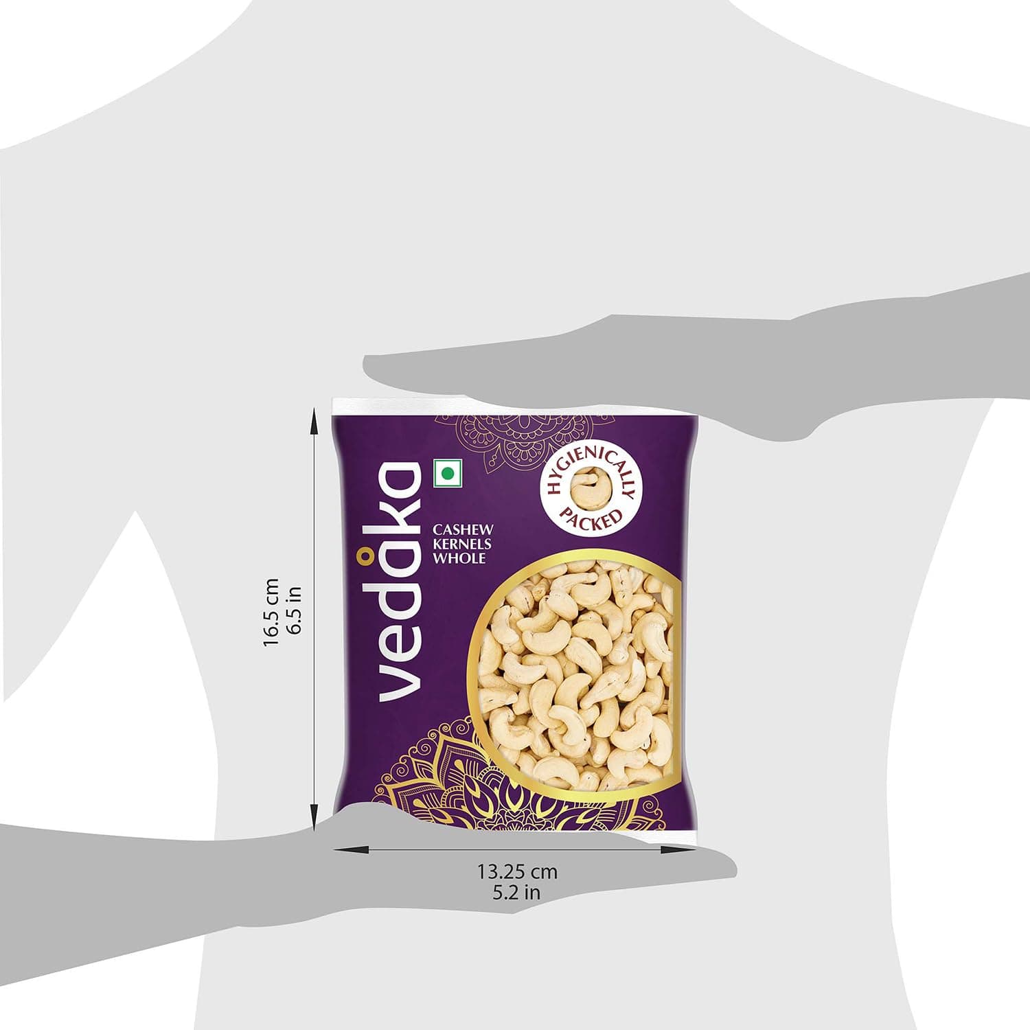 Amazon Brand - Vedaka Whole Cashews | 200 Gram | Grade W320 Kaju | Gluten-Free & Plant Based Protein | Firm Texture, Rich Taste | Regular-Sized, Non-Split | Healthy Snack — image 9