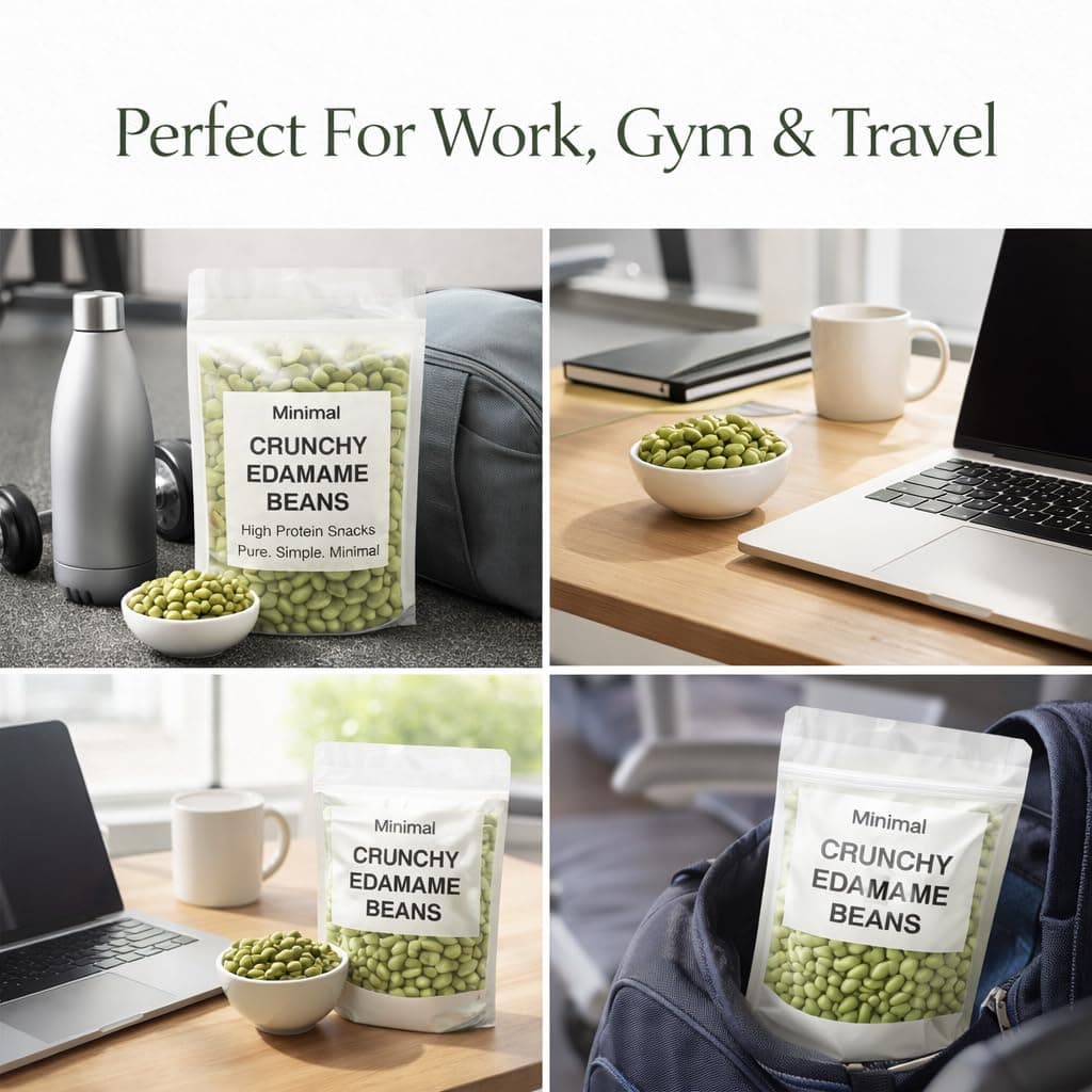 Minimal Roasted Edamame Beans-400g High Protein Healthy Snack | Crunchy | Vegan | Gluten-Free | No Preservatives — image 6