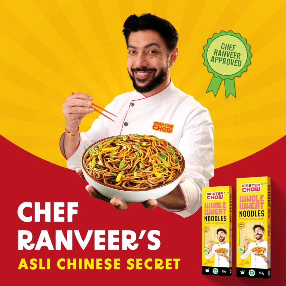 MasterChow Healthy Whole Wheat Noodles- Pack of 2 | 100% Atta | No Maida, Not Fried | Serves 10 Meals - 600gms — image 4
