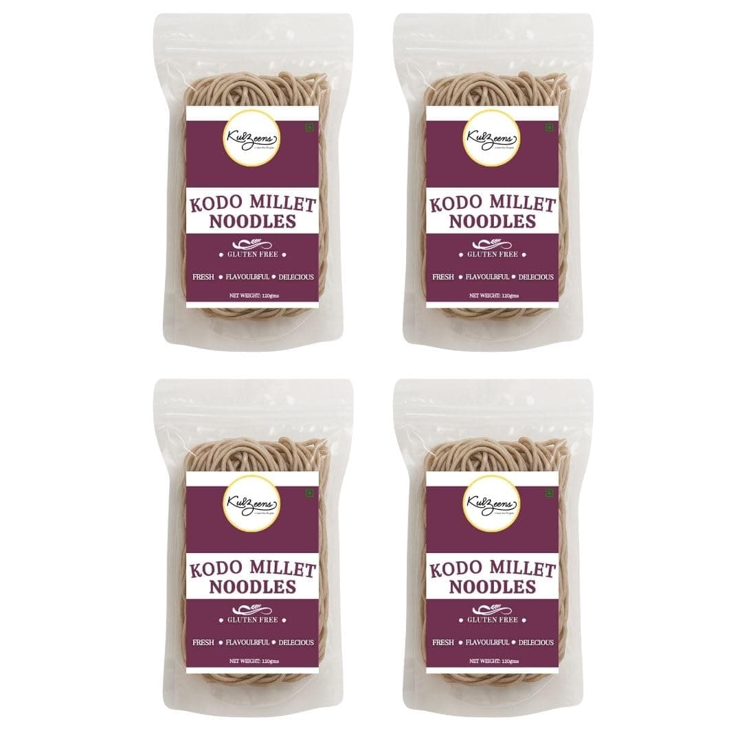 Millet Me by Kuizeens Gluten-Free Kodo Noodles - 110g (Pack of 4) | Protein & Fiber-Rich | Easy-to-Make | Rich in Nutrients | No MSG | No Preservatives | Low Glycemic | Vegan & Wholesome | Easy to Digest Healthy Noodles | Jain | No Onion & Garlic | Ready in Minutes