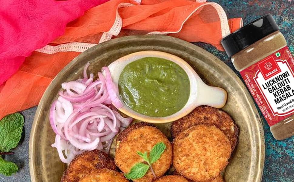 SARANZ Lucknowi Galouti Kebab Masala | 100% Natural Authentic Indian Spice | Instant Kabab Masala Ready to Use | Free from Chemicals | Blend of Fresh & Aromatic Spices (100 Grams Sprinkler Jar) — image 4