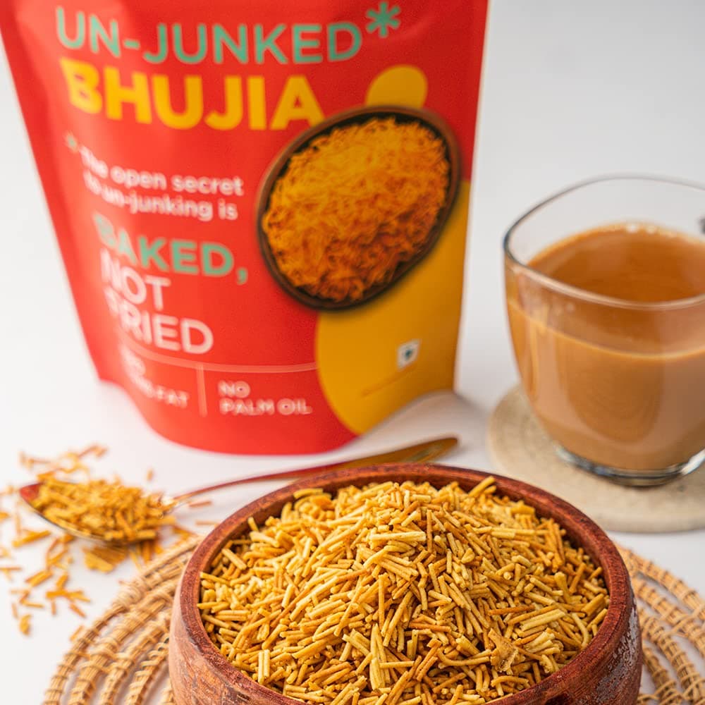 Open Secret Namkeen | 175g | Bhujia, Namkeen Snacks, Bhujia Sev, Healthy Snacks, Unjunked, Baked Not Fried, No Palm Oil, Zero Trans Fat, No Cholesterol (Pack of 1) — image 4