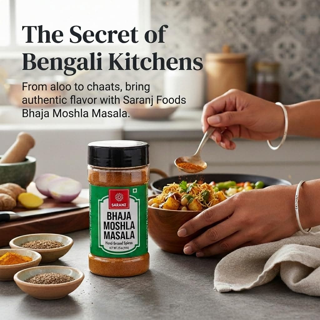 SARANZ Bhaja Moshla Masala | Bengali Garam Masala | Ghugni Masala, Puchka Masala, Golgappe Masale | Organic Indian Spices | Pure & Fresh Spices with Rich & Strong Flavour - 100 Grams Sprinkler Jar — image 5