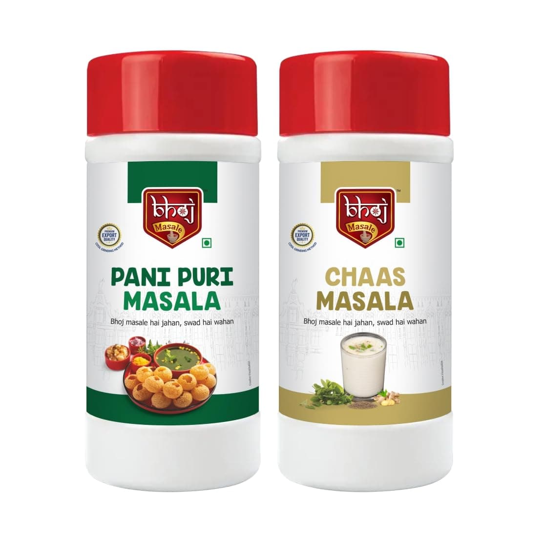 Bhoj Masale Pani Puri And Chaas Masala Powder Combo Pack Net 450GM Each Total Gross 1 kg (net 0.9kg) | Aromatic Jain Spice for Flavorful Indian Cooking | For Flavorful Cooking | No Artificial Flavor Added — image 2