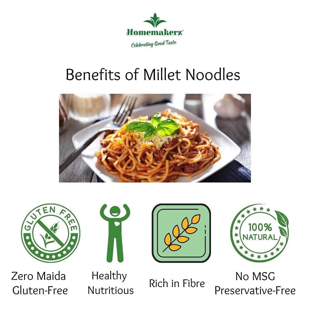 Homemakerz Multigrain Millet Noodles, Natural, Preservative, Gluten & Fat Free, Not Fried & No Oil, Zero Maida & Wheat, Healthy & Tasty Hakka Millet Noodles, 200g — image 9