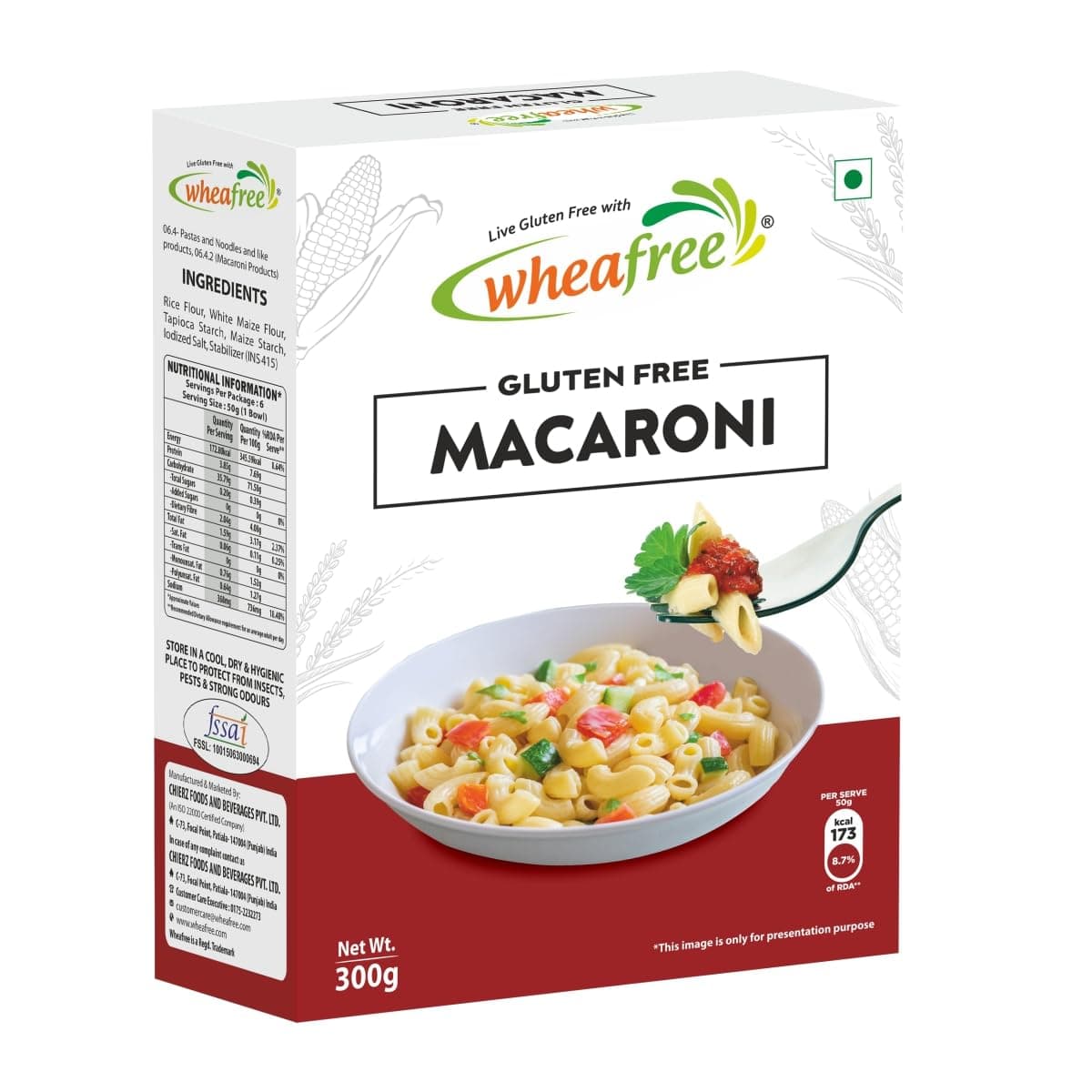 Wheafree Gluten Free Macaroni (Pack of 2 x 300g each) | No Maida | No Trans Fat | No Cholesterol | Lactose Free | No MSG | Quick and Easy to Cook | Easy to Digest — image 6