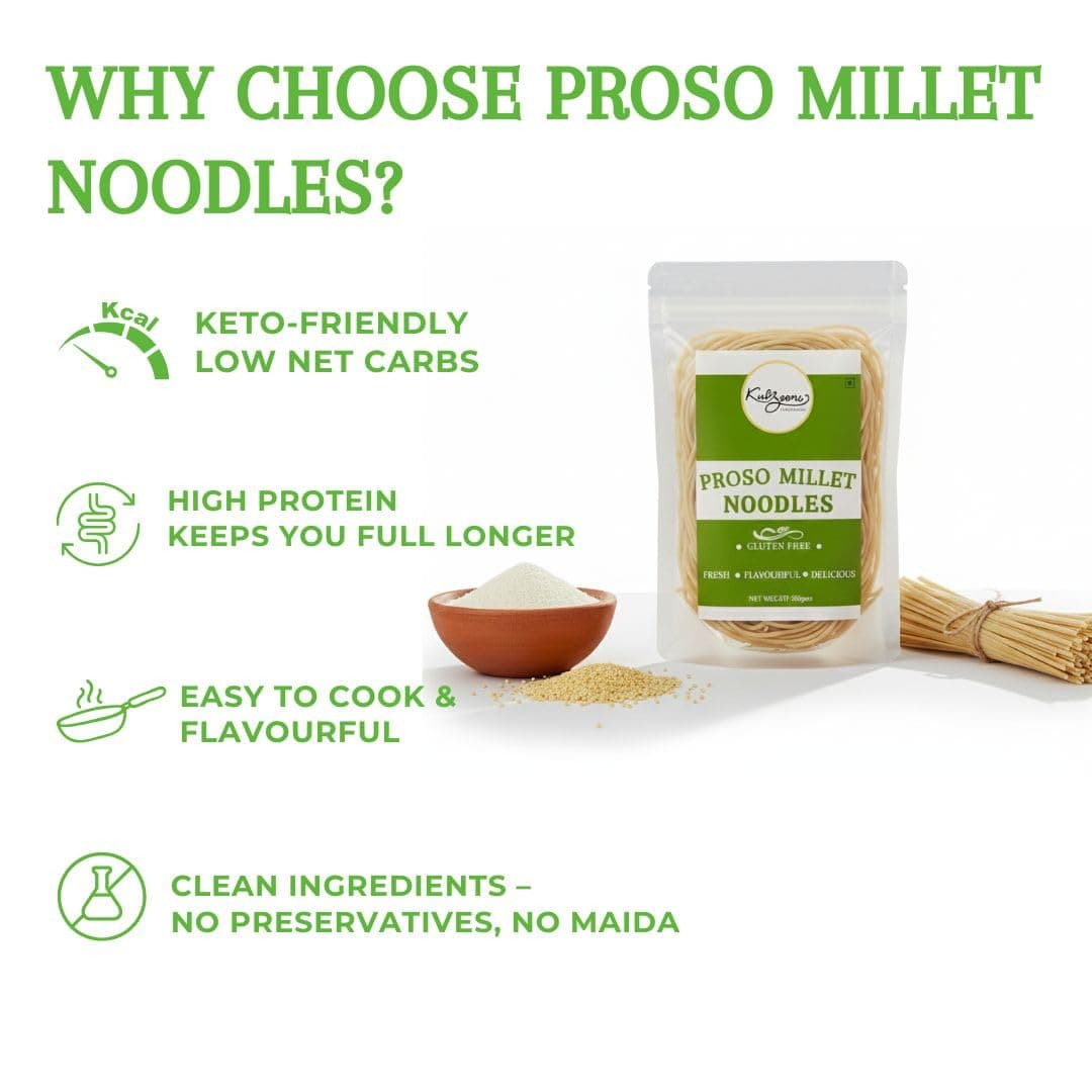 Millet Me by Kuizeens Gluten-Free Proso Noodles - 110g (Pack of 1) | Protein & Fiber-Rich | Easy-to-Make | Rich in Nutrients | No MSG | No Preservatives | Low Glycemic | Vegan & Wholesome | Easy to Digest Healthy Noodles | Jain | No Onion & Garlic | Ready in Minutes — image 4