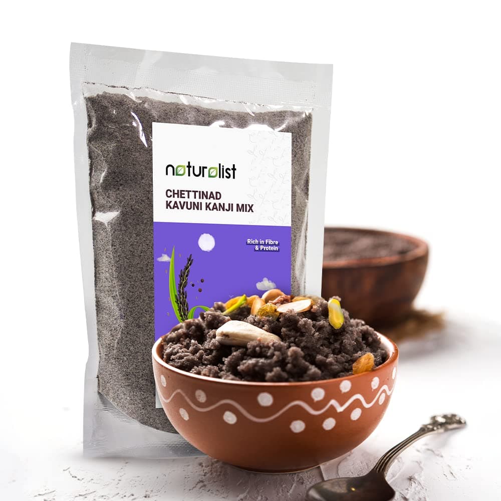 Naturalist by Avany Organics 350 gm Chettinad Kavuni Kanji mix | Black Rice Porridge mix | 100% Natural | Chemical Free | Fibre and Protein Rich Healthy Meal - 350 grams — image 7