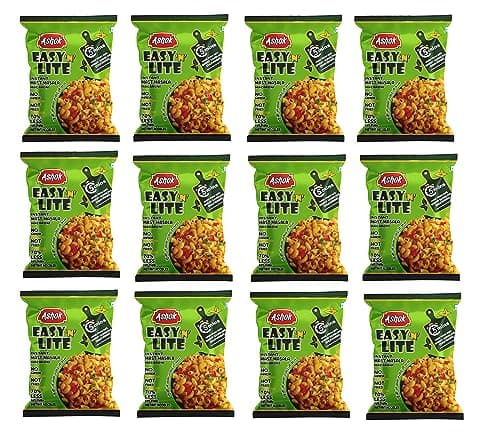 ASHOK EASY'n LITE Mast/Magic Masala Instant Macaroni 55g,Not Fried,0% Cholesterol,100% Suji/Rawa,Vegan Friendly (Pack Of 12, Instant Macaroni Mast Masala) — image 4
