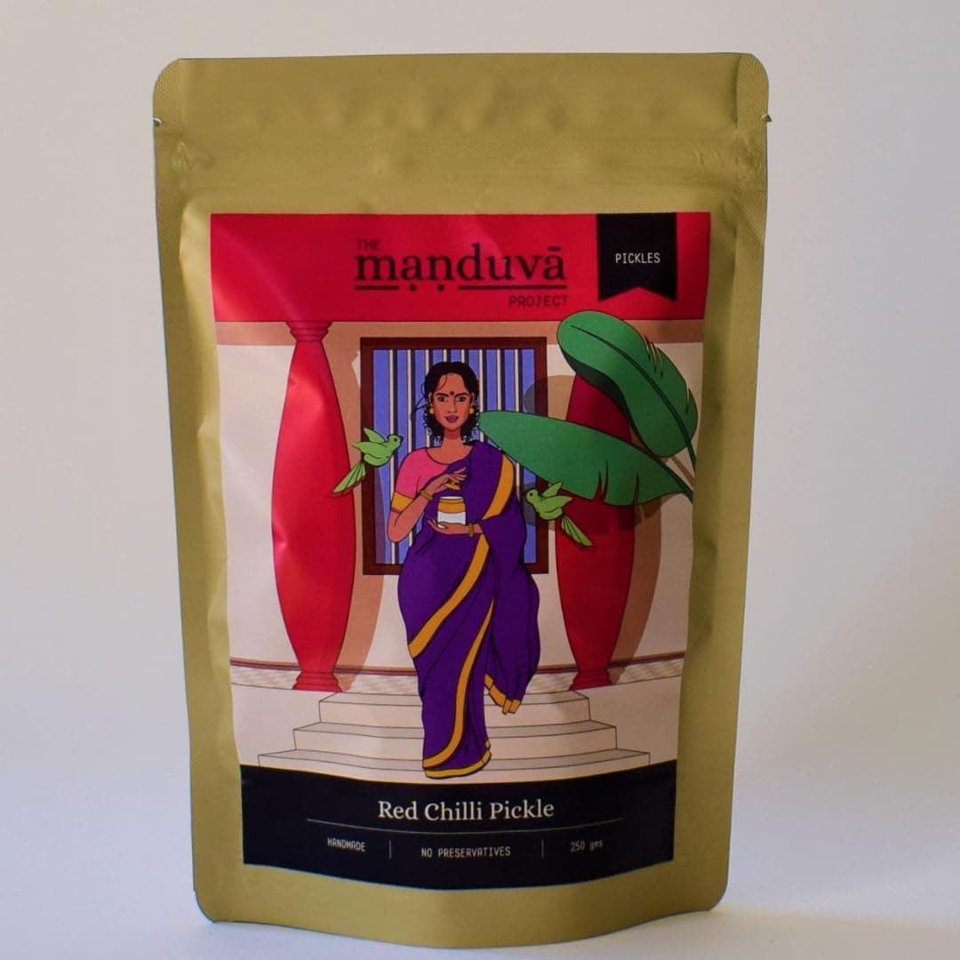 The Manduva Project Red Chilli Pickle 250g | No Onion | Authentic Andhra Red Chilli Achar | Traditional Homemade | Spicy & Tangy | No Preservatives