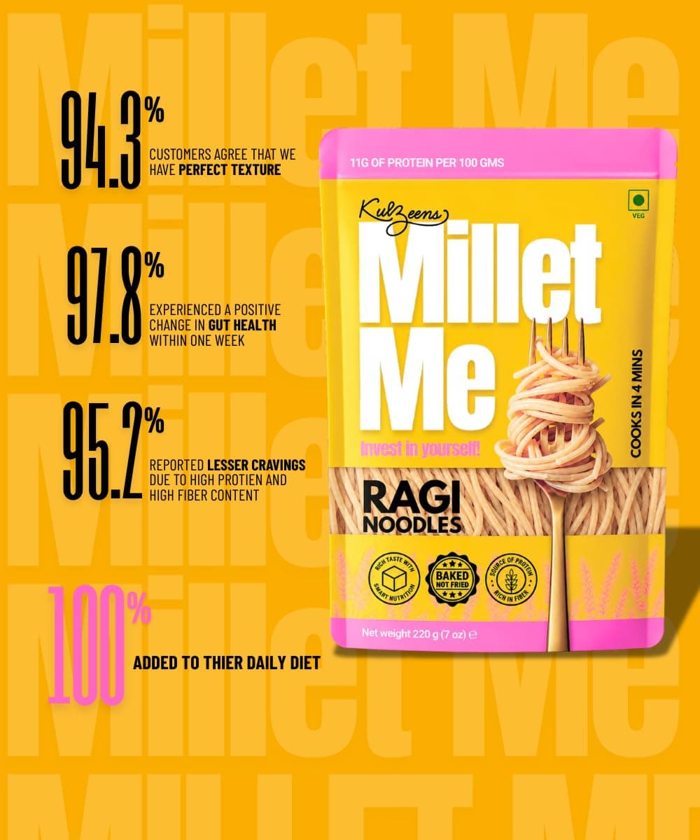 Millet Me by Kuizeens Ragi Noodles - 110G |100% Millet Noodle|Protein-Rich | Easy-to-Make | Fresh & Flavourfull | No MSG |No Preservatives|Ready in Minutes | Jain | No Onion & Garlic — image 2