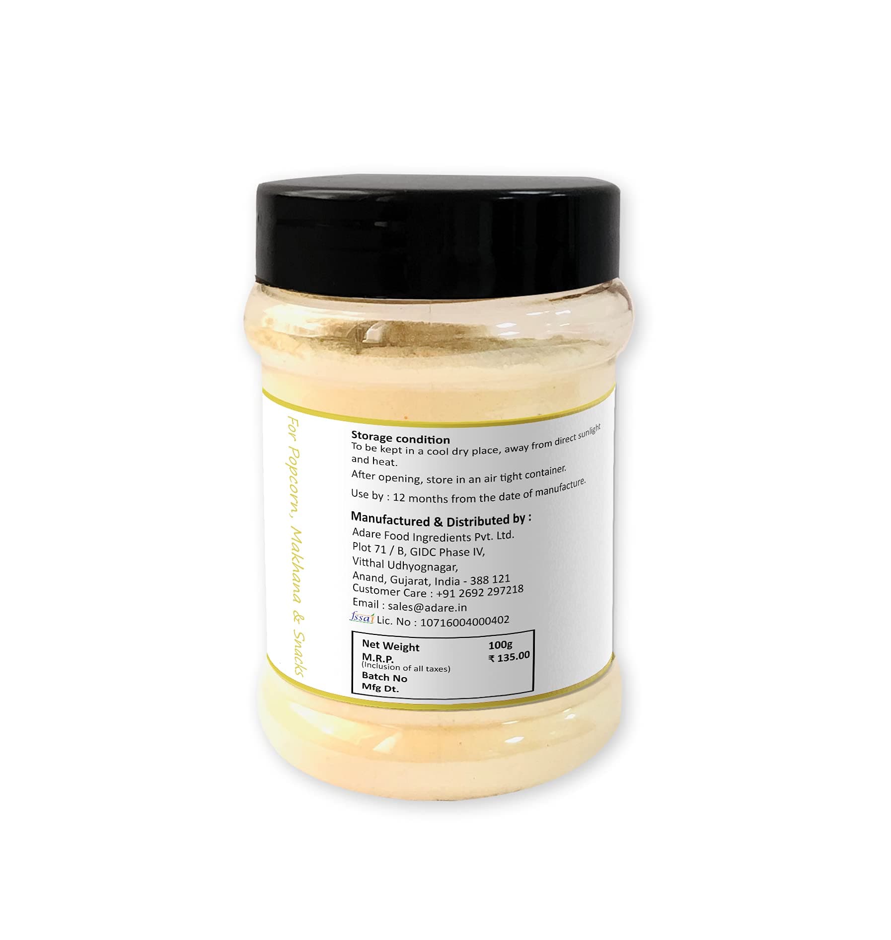 Cheese Seasoning (No Onion & Garlic) for Snacks, Makhana, Popcorn, Fries & Many More!! (100 g) — image 3