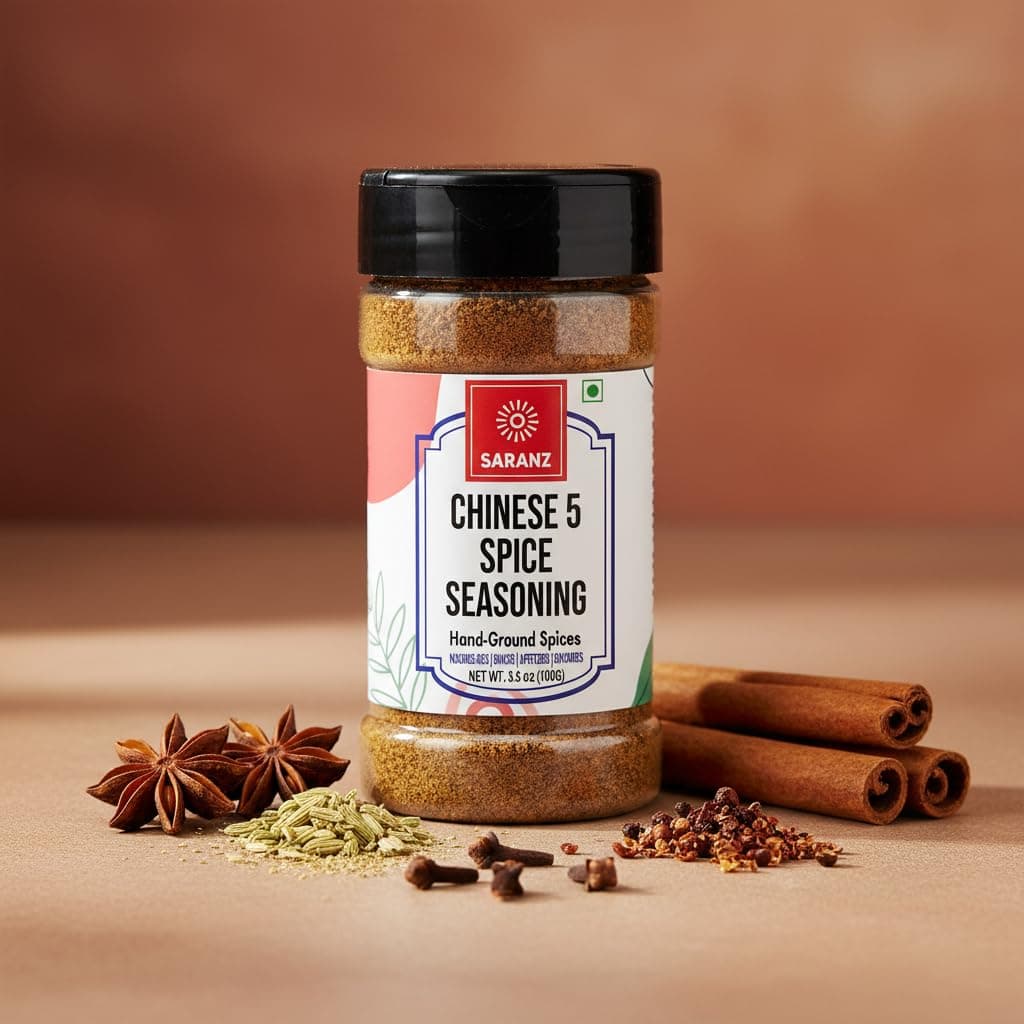 SARANZ Chinese 5 Spice Mix Jain Exotic Jain Seasoning Perfect for Snacks, Appetizers, Savouries, Entrees, Main Dishes Aromatic and Flavoured Vegan, Dairy Free and Gluten Free Seasonings-100 Grams(SJ) — image 5