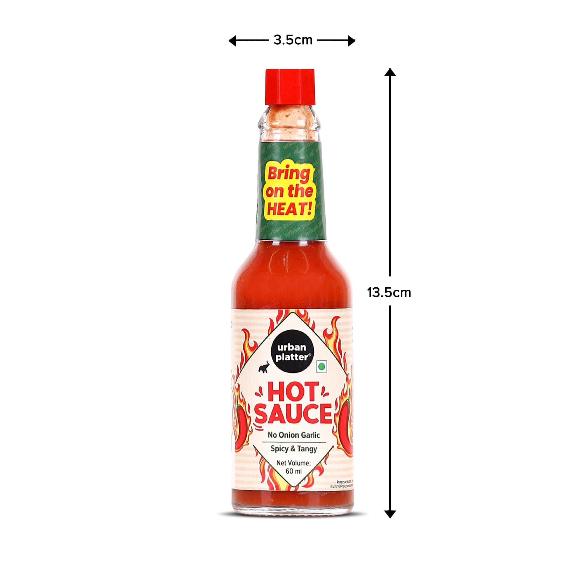 Urban Platter Hot Sauce, 60ml (Tangy & Balanced Chilli Heat, Made with Indian Chillies, No Onion, No Garlic, No Preservatives) — image 9