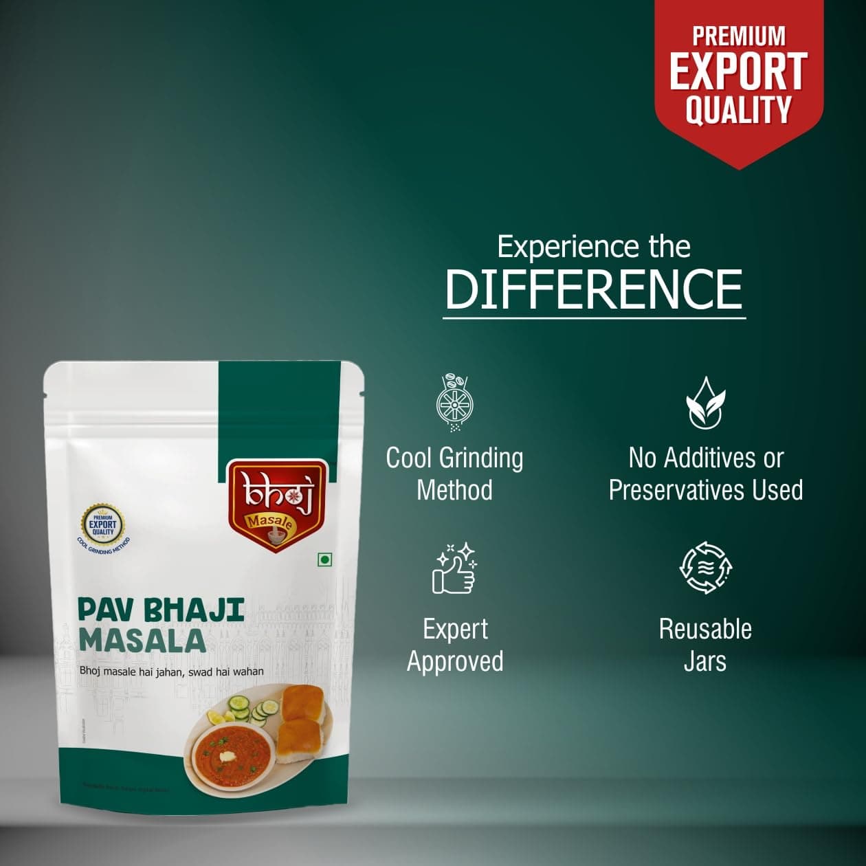 Bhoj Masale Pav Bhaji Masala Powder 200GM | Delicious & Aromatic Pav Bhaji | Premium Spices Blend | Zero Additives & Preservatives. No Colour, No Preservatives, No Onion & No Garlic (Jain Masala) — image 4