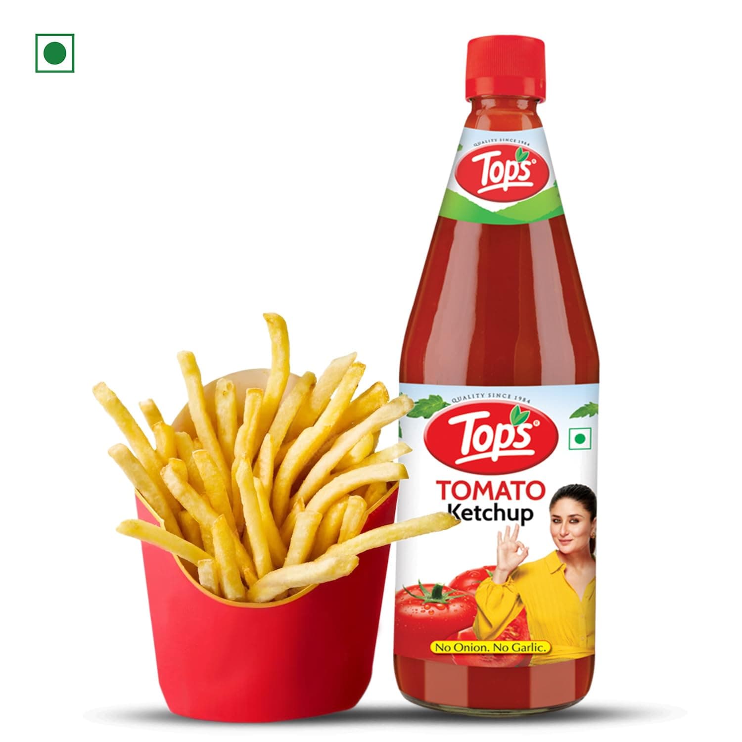 TOPS Tomato Ketchup No Onion No Garlic - 1 Kg Glass Bottle | Made with the goodness of juicy hand-picked Tomatoes | No Added Colour & Flavour — image 3