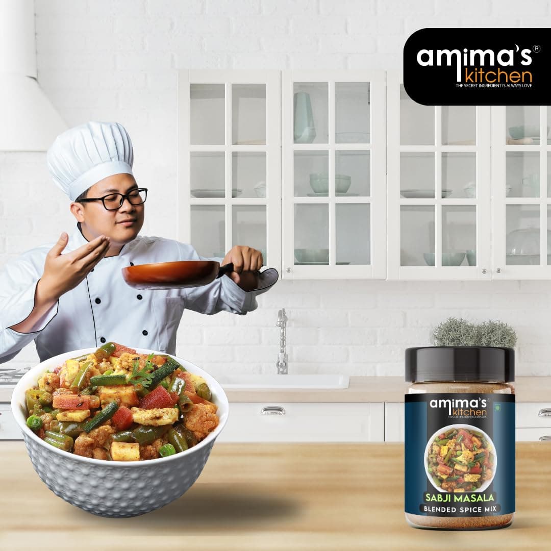 Amima's Kitchen Sabji Masala (No Onion No Garlic) – 100 Grams | Blended Spice Mix | For Healthy and Delicious Cooking | No Synthetic Flavour & Color | Ready Masala Powder — image 4