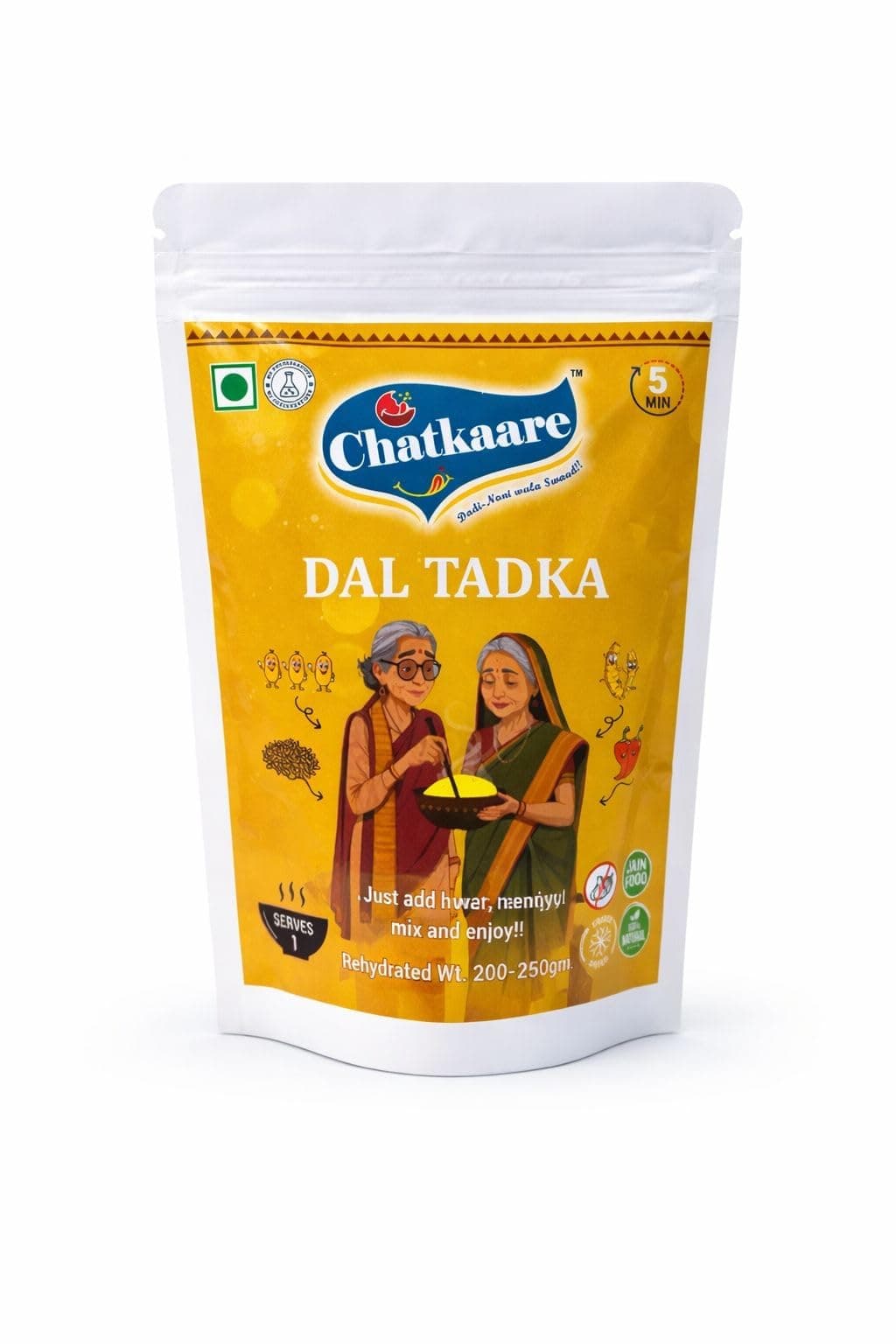 Instant Dal Tadka 60g | No Onion No Garlic | Homestyle Dal Flavor | Pack of 1