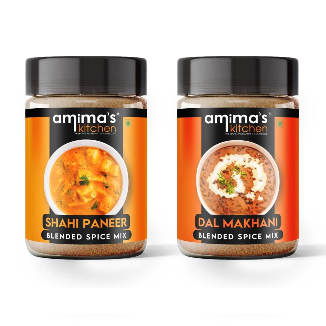 Amima's Kitchen Combo Of Shahi Paneer + Dal Makhani Jain Spice Mix (No Onion No Garlic) – 100 Grams (Pack of 2) | Blended Spice Mix | For Healthy and Delicious Cooking | No Synthetic Flavour & Color | Ready Masala Powder — image 2