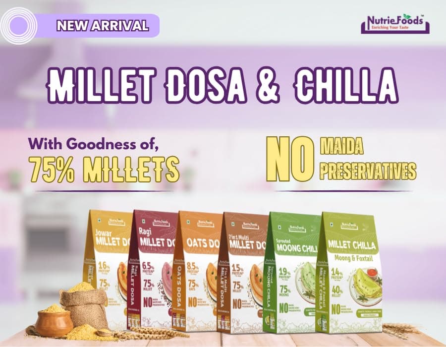 Nutriefoods Instant Millet Dosa Premix, 0% Maida, 0% Besan, Made with Millets, Kid Friendly, High in Protein (7 in 1 Millet Dosa, 400, gram) — image 5