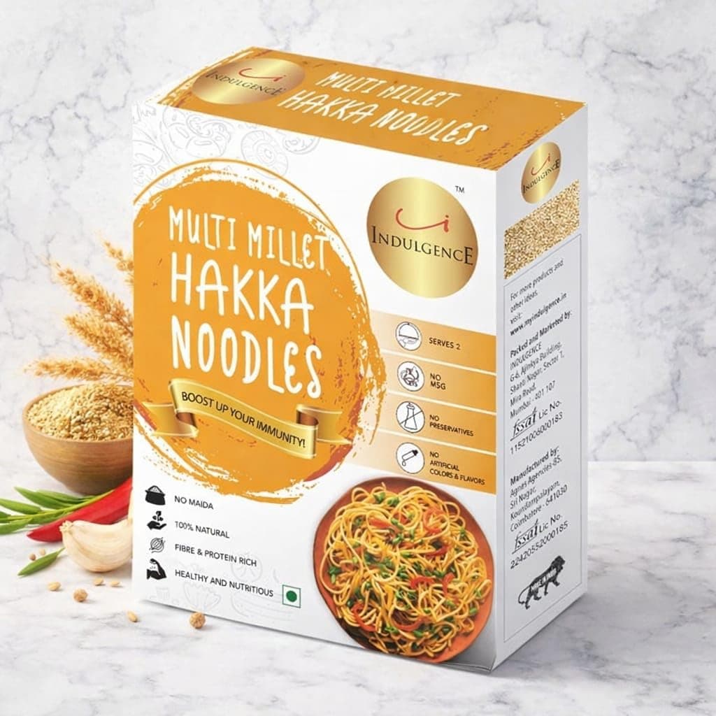 Indulgence No Maida Multi Millet Hakka Noodles | Healthy Millet Noodles for Nutritious Family Meals | High Fiber & Protein Rich | Naturally Supports Immunity | Pack of 2 (200g-Each) — image 7