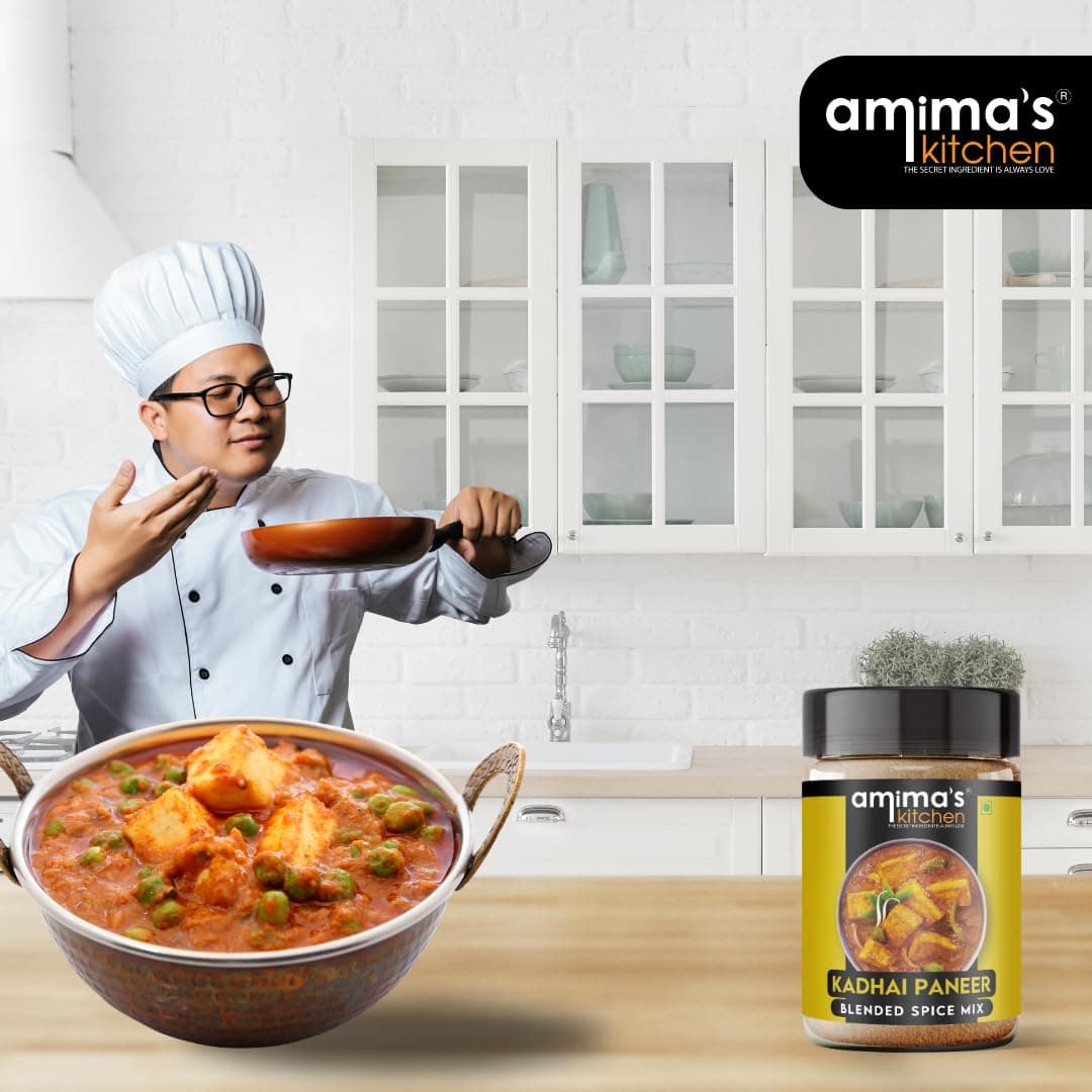 Amima's Kitchen Kadhai Paneer Masala Powder – 100 Grams | Blended Spice Mix | For Healthy and Delicious Cooking | No Synthetic Flavour & Color | Ready Jain Spice Mix (No Onion No Garlic) — image 5