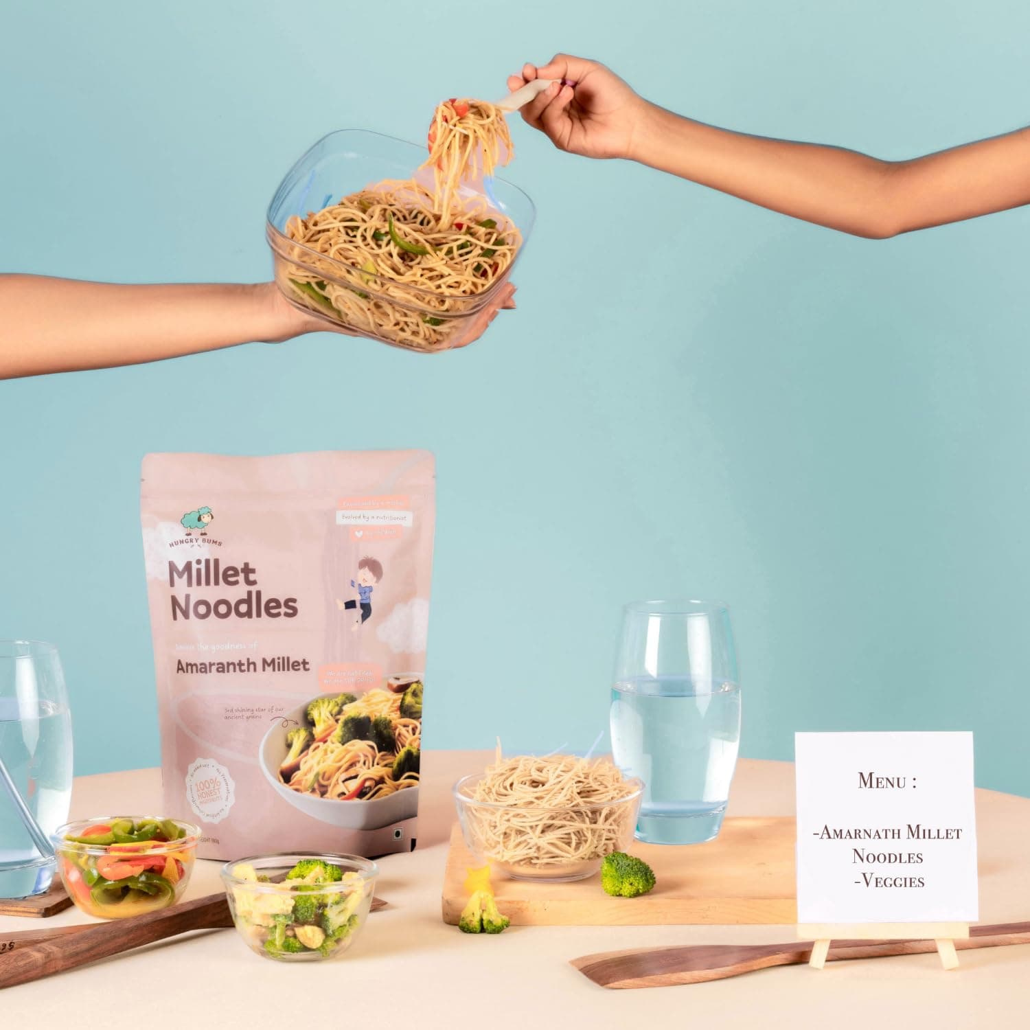 Amaranth Millet Noodles - Pack Of 2 (180gm each) | 100% Sun Dried, Non-Fried Vegan Noodles | High in Fibers, Minerals and Antioxidants | Lactose-Free, No Maida, No MSG, No Preservatives — image 7
