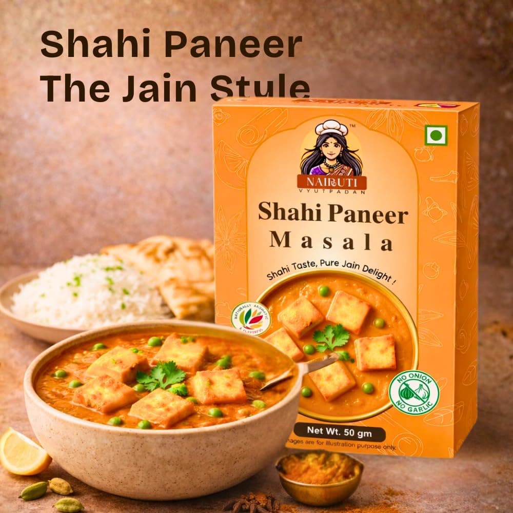 Nairuti Vyutpadan Jain Shahi Paneer Masala 50g | No Onion No Garlic | Authentic Satvik & Jain-Friendly Paneer Gravy Masala | Rich Creamy Flavor | Pure & Natural Indian Spice Blend — image 4