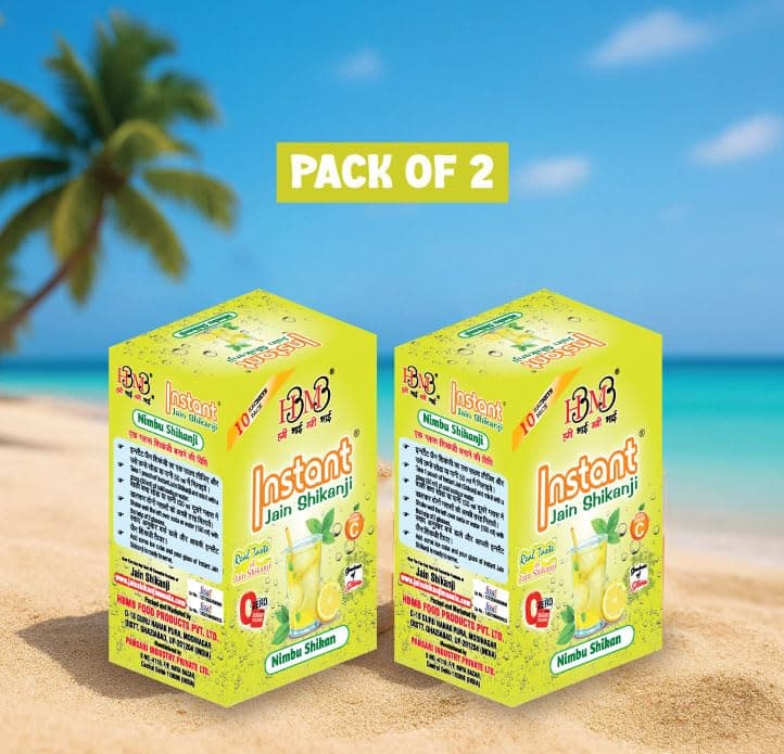 Instant Jain Shikanji Lemon | PACK OF 2 | Nimbu Shikanji | Traditional Masala Lemonade | Instant Nimbu Pani Drink Mix | Natural Summer Refreshing Beverage | Ready to Make Indian Cooler | Box (10 Sachets) — image 2