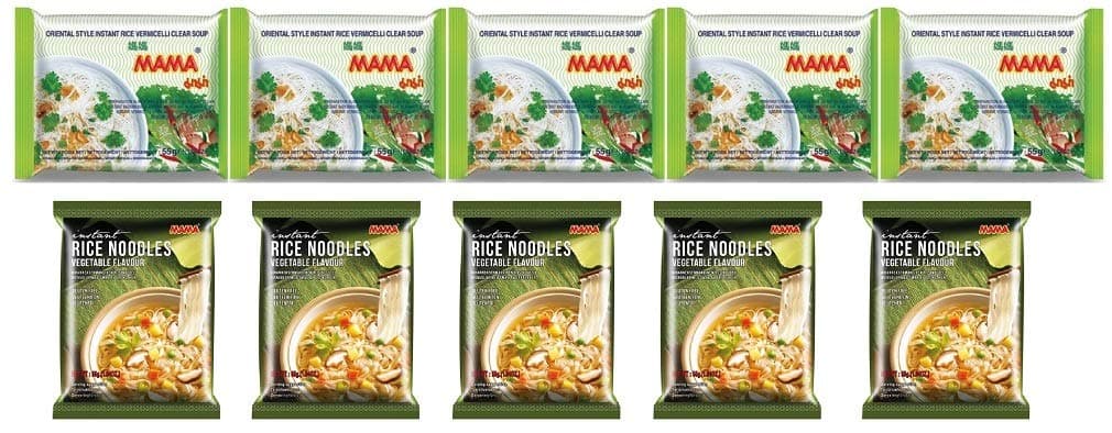 MAMA Vegetarian Gluten Free Combo Pack Of 10 - Rice Vermicelli Noodles And Rice Vermicelli Clear Soup - 550 Gram — image 2