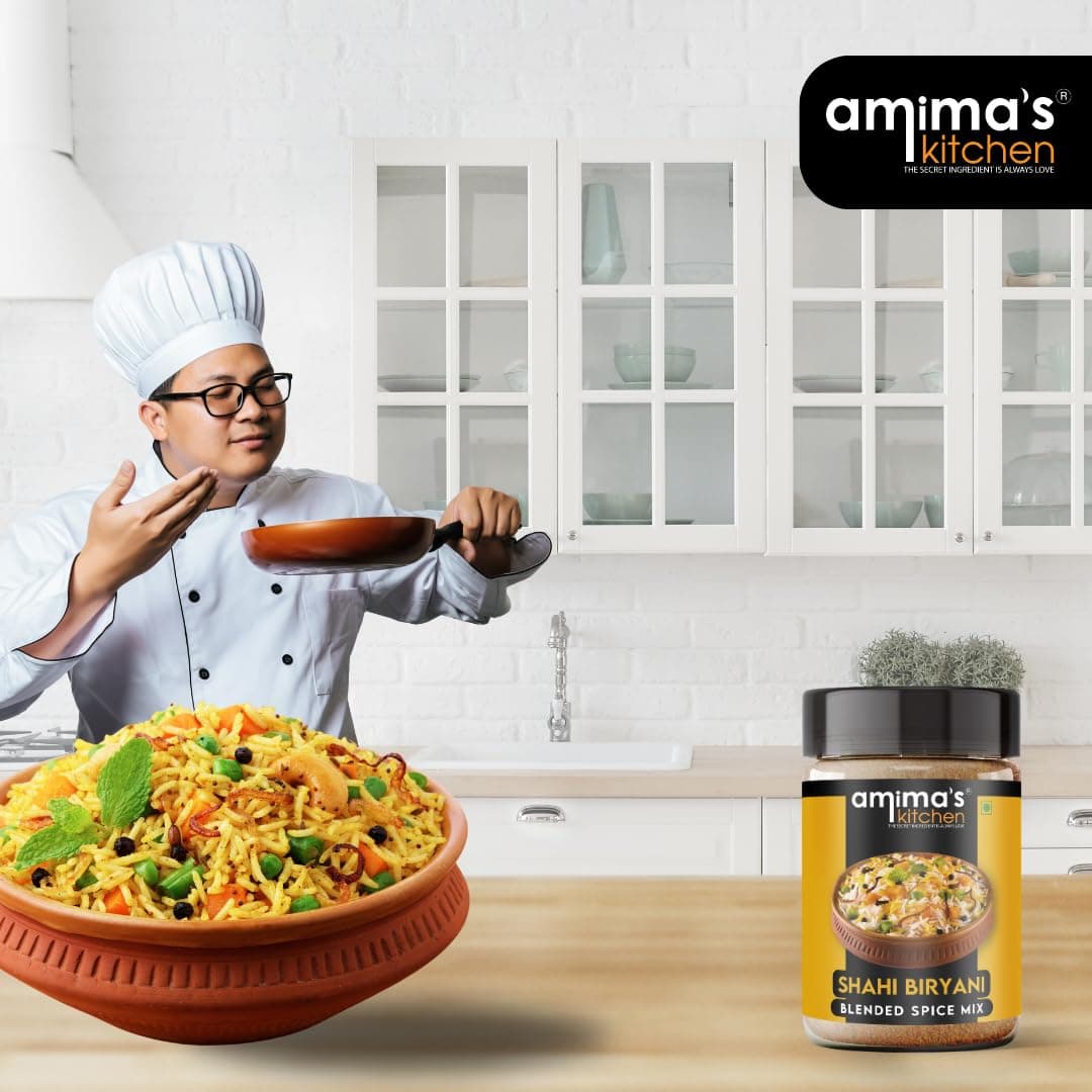 Amima's Kitchen Shahi Biryani Jain Spice Mix (No Onion No Garlic) – 100 Grams | Blended Spice Mix | For Healthy and Delicious Cooking | No Synthetic Flavour & Color | Ready Masala Powder — image 5