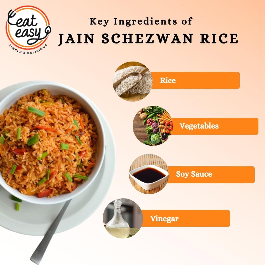 Eat Easy Jain Schezwan Rice – 95g | No Garlic No Onion Ready to Eat & Cook | Freeze Dehydrated Instant Rice | 100% Veg | No Preservatives | Just Add Water — image 5