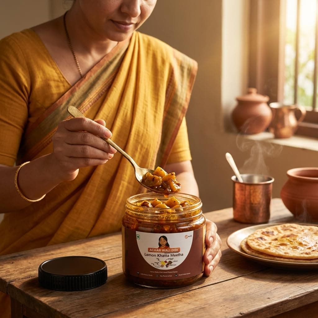Achar Wali Didi Lemon Khatta Meetha Pickle | Homemade Oil-Free Nimbu ka Achar with No Onion or Garlic | Traditional Lemon Chunda Style Sweet & Sour Pickle | Didi's Taste, Indian (500g) — image 5