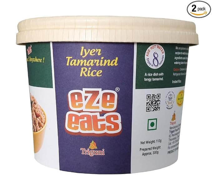Triguni Eze Eats Iyer Tamarind Rice 300 grams Prepared (Pack of 2)