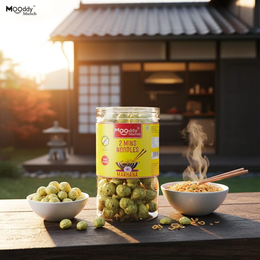 Mooddy Munch 2Mins Noodles Jain Flavour & Roasted Makhana (70gm) Indian Snack, Jain Variety, No Onion No Garlic — image 4