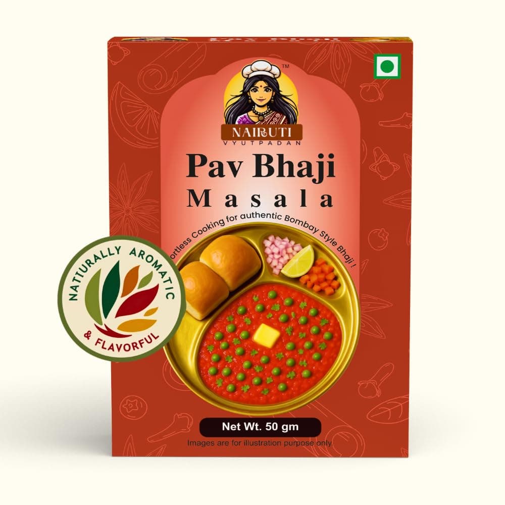 Nairuti Vyutpadan PavBhaji Masala (Jain Friendly) 50g | No Onion No Garlic | Mumbai Street Style Pav Bhaji Spice Mix | Rich Aroma | No Preservatives | Premium Blend — image 6