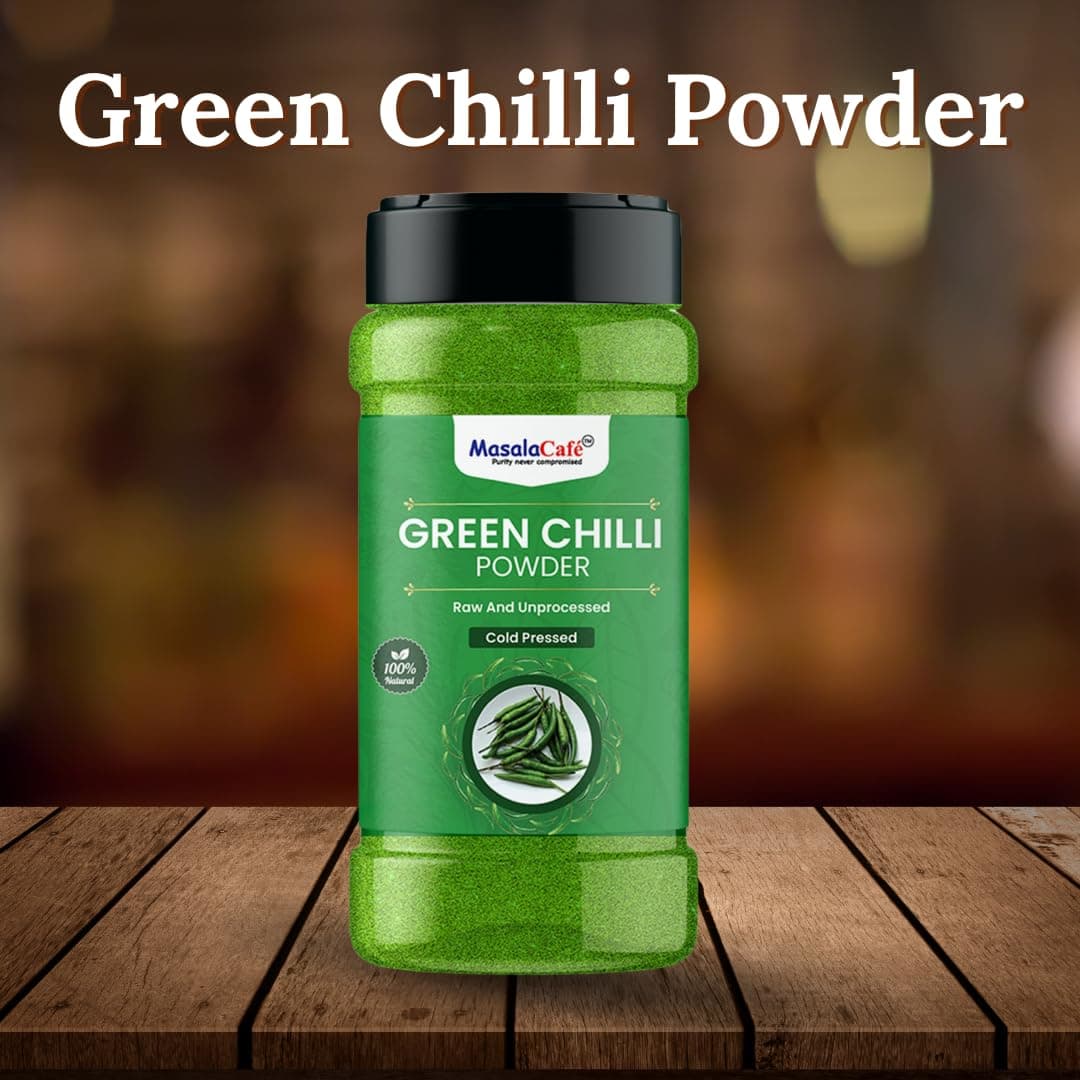 Masala Cafe Green Chilli Powder Masala | Cold Pressed Spices for Everyday Cooking | Pure, Natural & Flavorful | No Preservatives (100 Gram, Green Chilli Powder) — image 3
