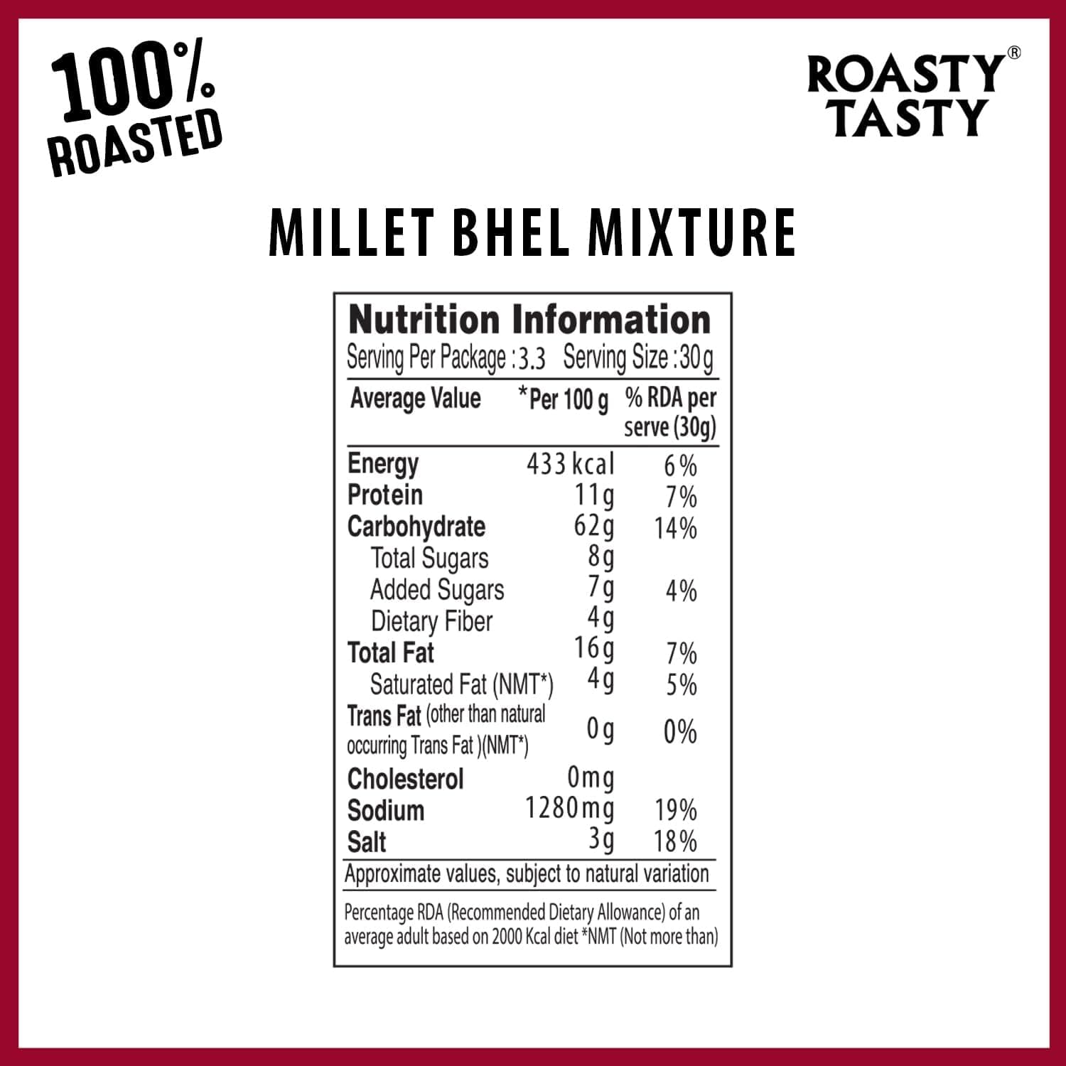 Roasty Tasty Millet Bhel Mix 100g | Ready-to-Eat Healthy Bhel Snack – No Chutney Required | Roasted Namkeen with Millets, Chana & Spices | High Fiber | No Onion No Garlic Bhel Namkeen | Instant Bhel Mix — image 4