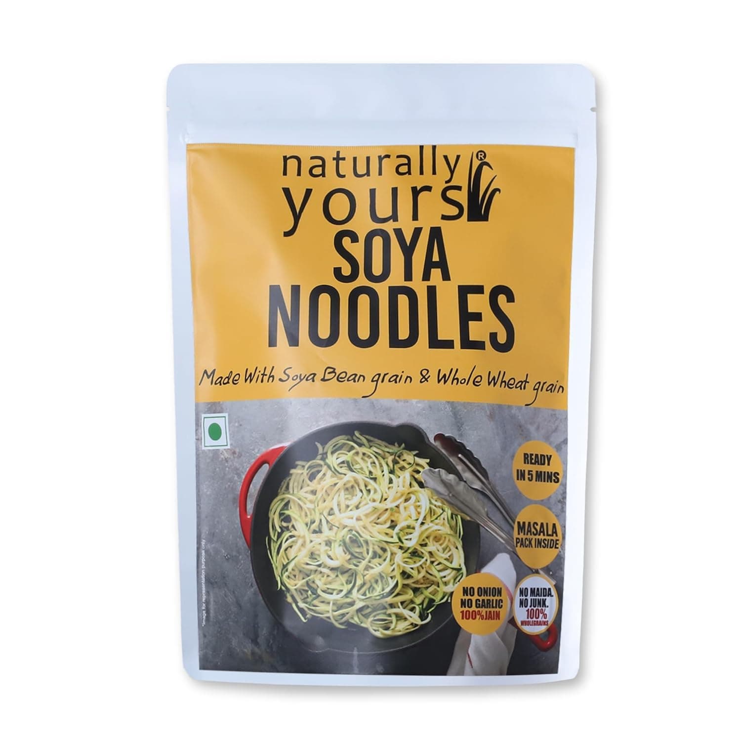 Naturally Yours Soya Hakka Noodles | Soybean & Wheat Protein | No Maida, No Onion No Garlic, Jain Friendly, Vegan, Preservative Free, No MSG | High Protein & Fiber | Tastemaker Inside | 180g Pack — image 4