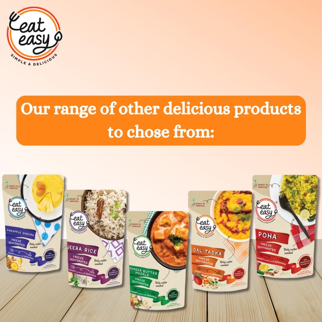 Eat Easy Ready To Eat Jain Pav Bhaji, 65gm (Pack of 2) | Just Add Water and Cook | No Onion No Garlic, Vegetarian Healthy Instant Food for Travel, Trekking, Campign | No Preservatives | No Added Artificial Colours & Flavours — image 7