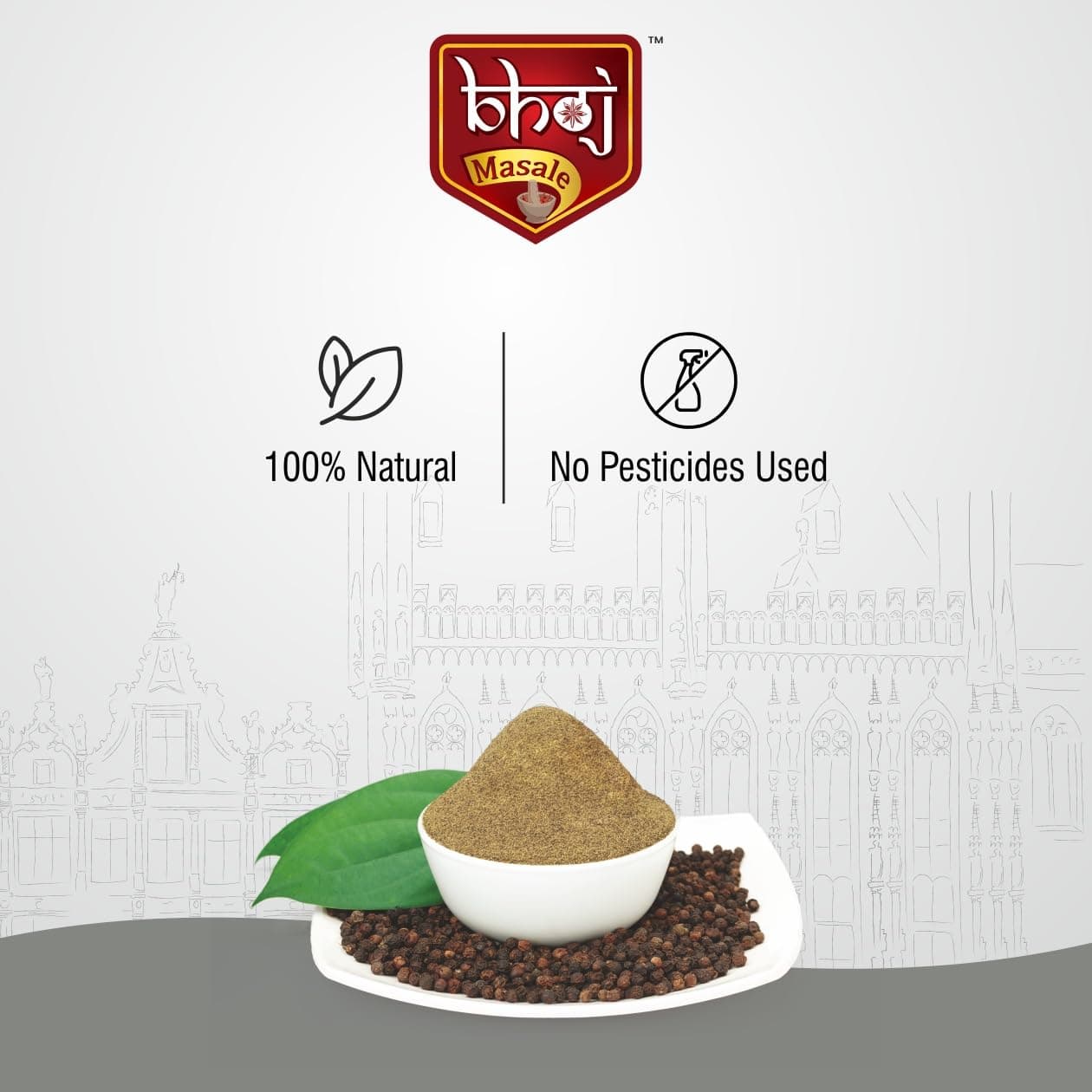 Bhoj Masale Kali Mirch Powder 450GM | Black Pepper Powder | Black Pepper | Kali Mirch Powder | Fresh Black Pepper | No Artificial Additives.No Colour, No Preservatives, No Onion & No Garlic ( Jain Masala) — image 4