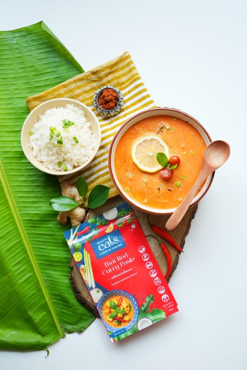 Beauty Eats Thai Red Curry Paste| Bold Spices & Herbs| Restaurant-Quality Taste|100% Vegetarian| No Onion&Garlic (Pack Of 2, 2 * 100Gm) — image 2